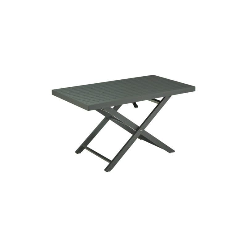 Liadomo"Scapoli" Loungetisch höhenverstellbar, 120x70 cm, Höhe 40-68 cm, Alu anthrazit