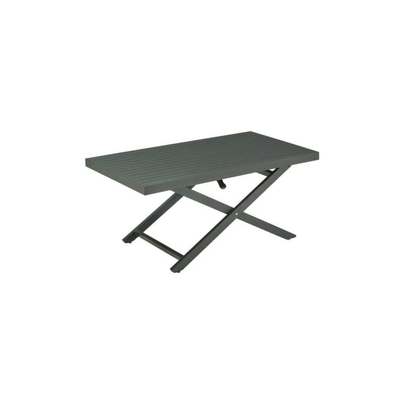 Liadomo"Scapoli" Loungetisch höhenverstellbar, 120x70 cm, Höhe 40-68 cm, Alu anthrazit