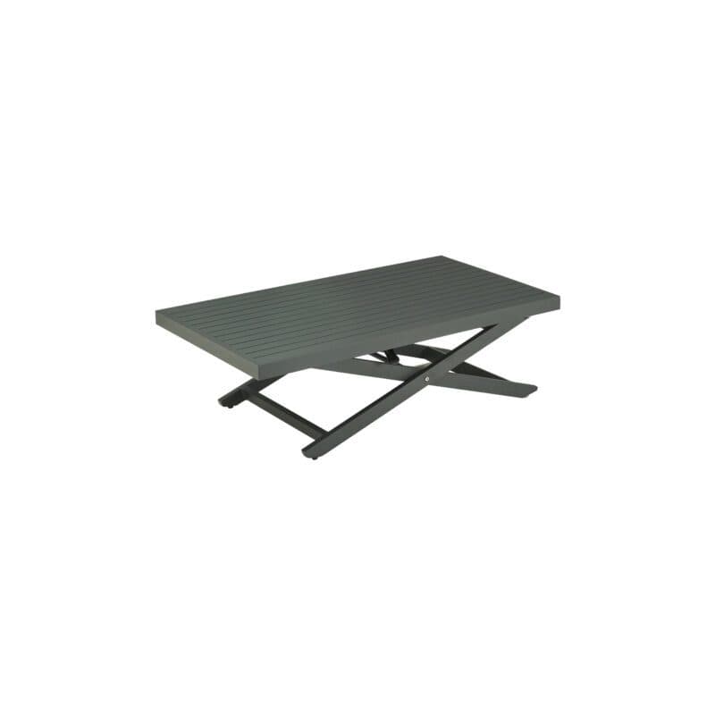 Liadomo"Scapoli" Loungetisch höhenverstellbar, 120x70 cm, Höhe 40-68 cm, Alu anthrazit