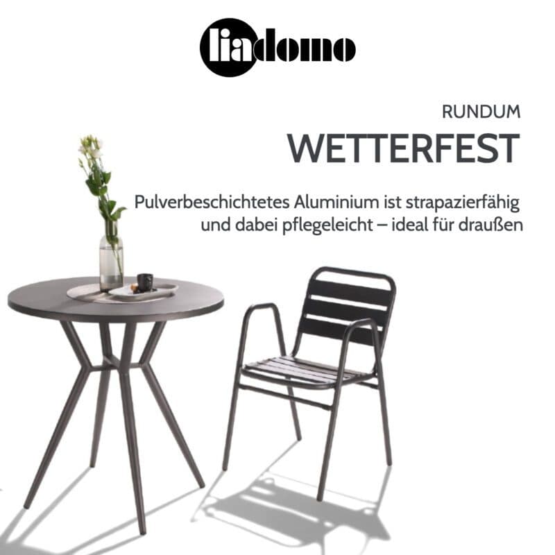 Liadomo "Lesina" Stapelstuhl mit Bistrotisch, anthrazit