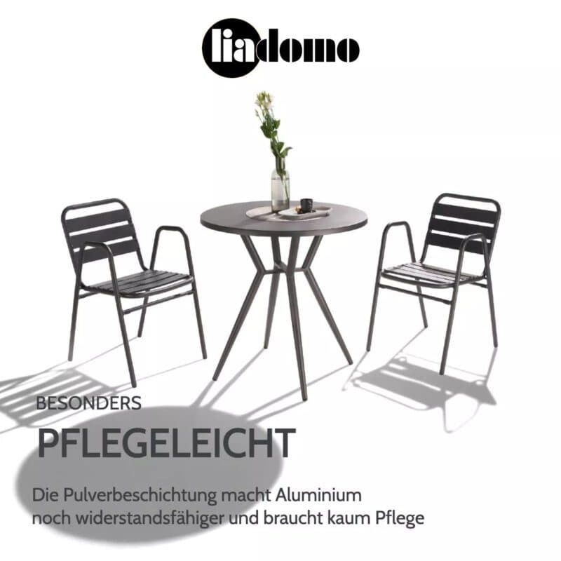 Liadomo "Lesina" Stapelstuhl mit Bistrotisch, anthrazit