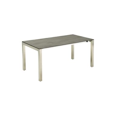 CASA DOMA "Amato" Ausziehtisch 160/210/270x90 cm, Edelstahl gebürstet, HPL Chromix anthrazit