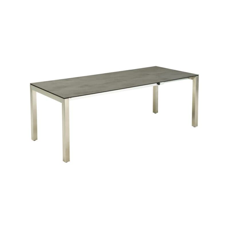 CASA DOMA "Amato" Ausziehtisch 160/210/270x90 cm, Edelstahl gebürstet, HPL Chromix anthrazit