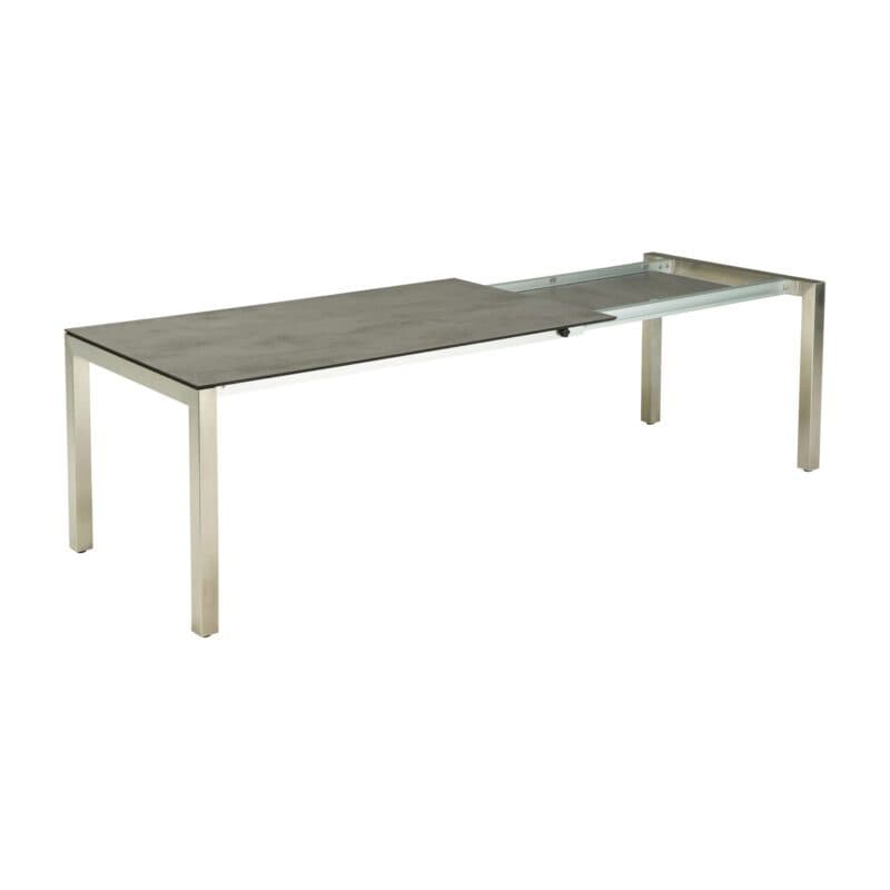 CASA DOMA "Amato" Ausziehtisch 160/210/270x90 cm, Edelstahl gebürstet, HPL Chromix anthrazit