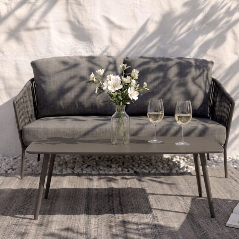 CASA DOMA Loungesofa "Falcone", Aluminium anthrazit, Rope anthrazit und Loungetisch "Arista", Aluminium anthrazit (Bild KI-generiert)