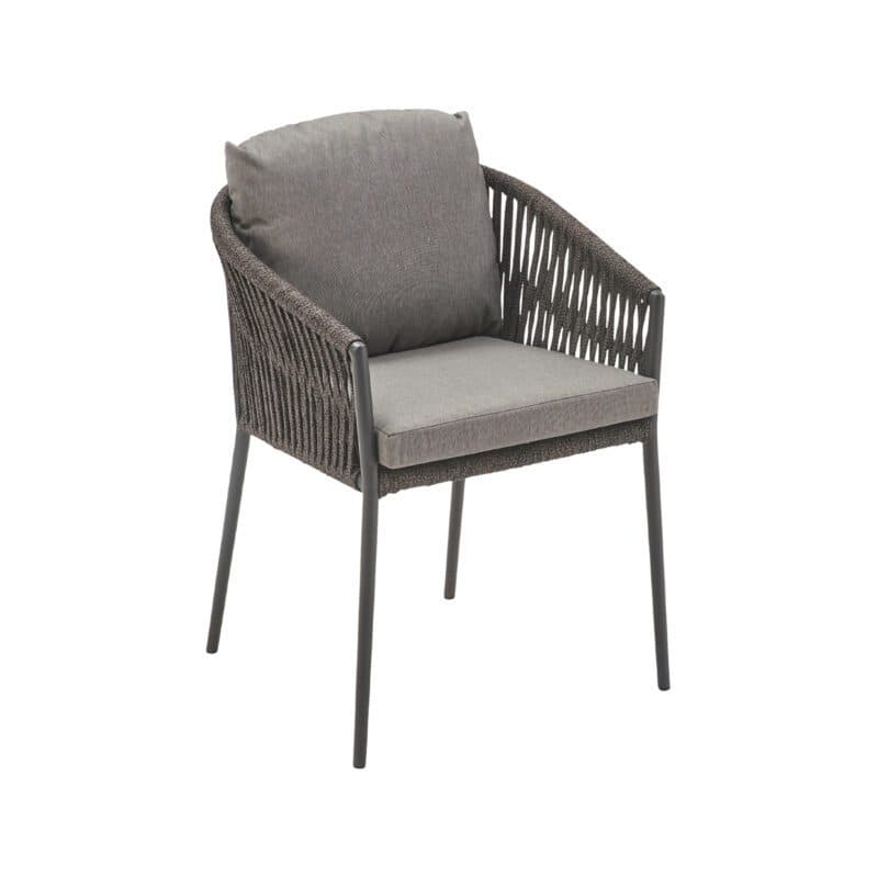 CASA DOMA "Falcone" Diningsessel, Alu anthrazit, Rope anthrazit
