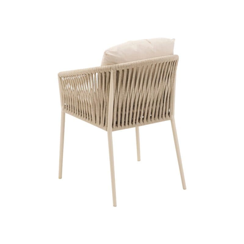 CASA DOMA "Falcone" Diningsessel, Alu cream, Rope fossil
