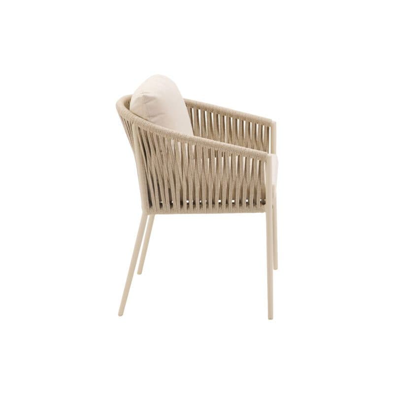 CASA DOMA "Falcone" Diningsessel, Alu cream, Rope fossil
