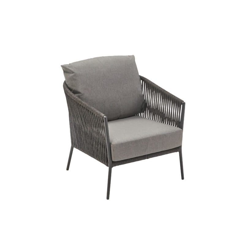 CASA DOMA "Falcone" Loungesessel, Aluminium anthrazit, Rope anthrazit