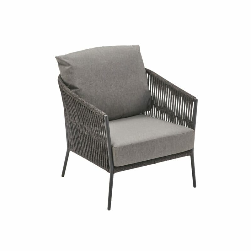 CASA DOMA "Falcone" Loungesessel, Aluminium anthrazit, Rope anthrazit