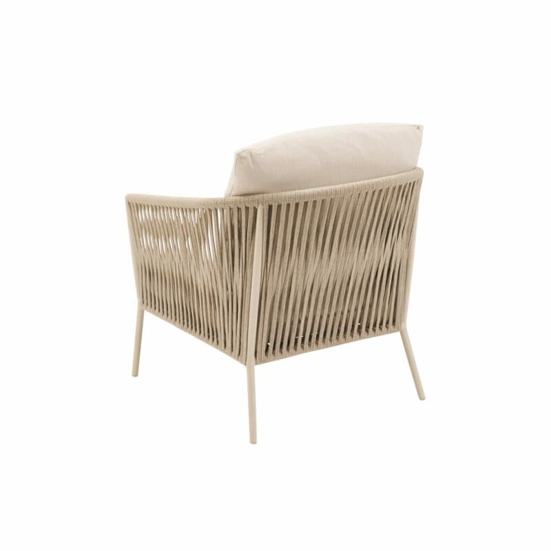 CASA DOMA "Falcone" Loungesessel, Aluminium cream, Rope fossil