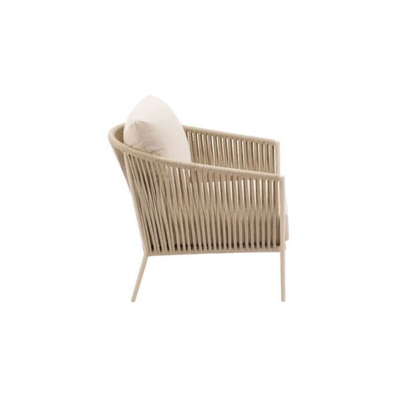 CASA DOMA "Falcone" Loungesessel, Alu cream, Rope fossil