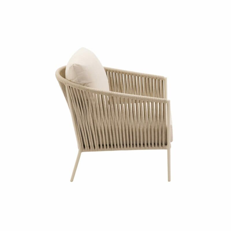 CASA DOMA "Falcone" Loungesessel, Alu cream, Rope fossil