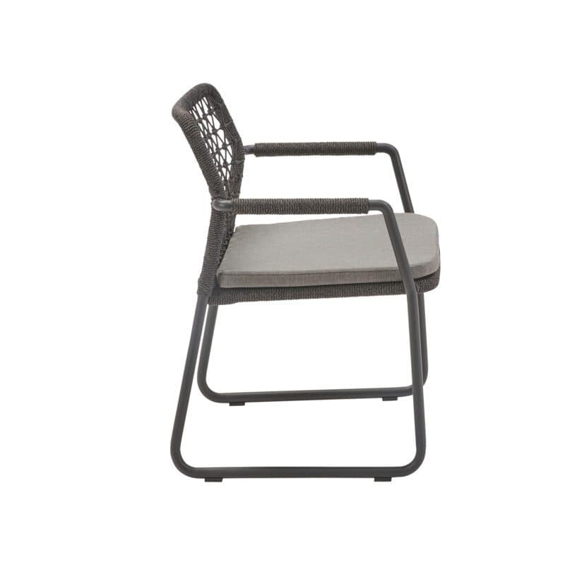 CASA DOMA "Fasano" Gartenstuhl mit Kufengestell, Alu anthrazit, Rope anthrazit - Knoten