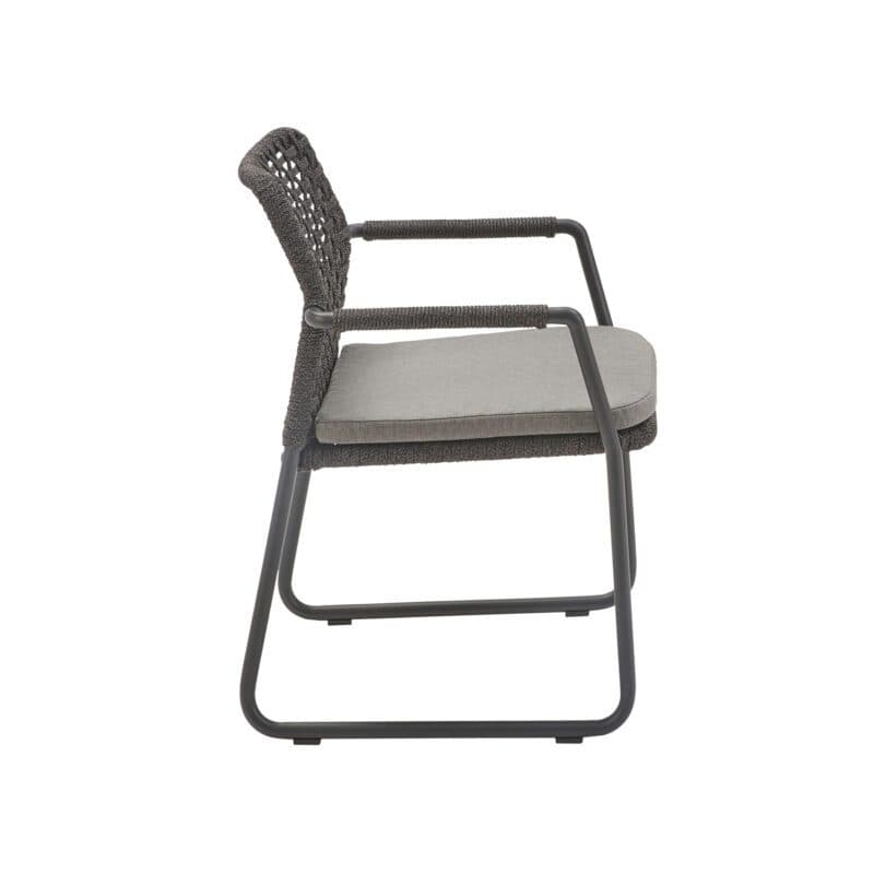 CASA DOMA "Fasano" Gartenstuhl mit Kufengestell, Alu anthrazit, Rope anthrazit - Quadro