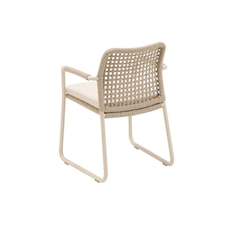 CASA DOMA "Fasano" Gartenstuhl mit Kufengestell, Alu cream, Rope fossil - Quadro