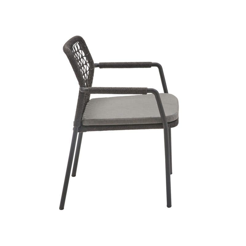 CASA DOMA "Fasano" Stapelstuhl, Alu anthrazit, Rope anthrazit Knoten