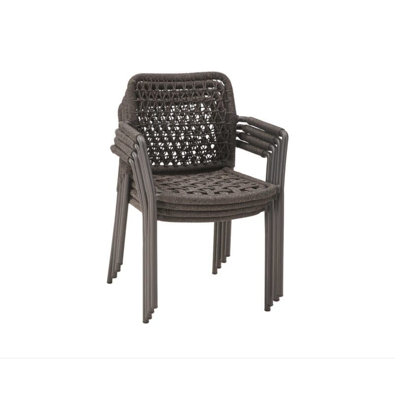 CASA DOMA "Fasano" Stapelstuhl, Alu anthrazit, Rope anthrazit Knoten