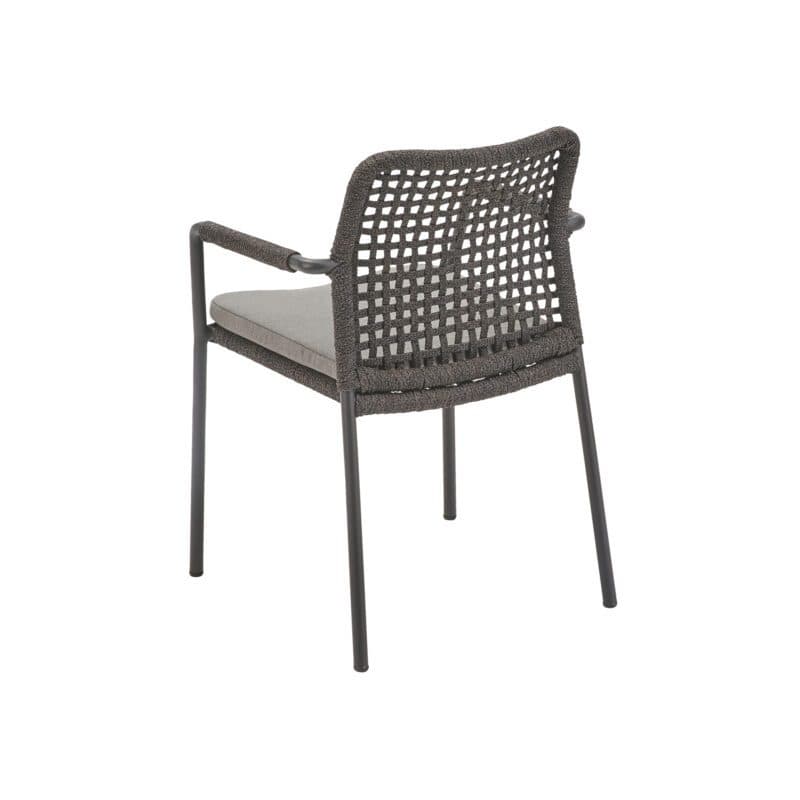 CASA DOMA "Fasano" Stapelstuhl, Alu anthrazit, Rope anthrazit Quadro