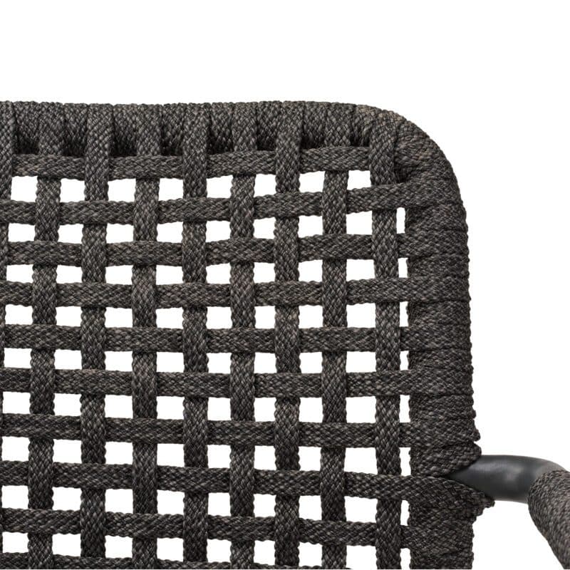 CASA DOMA "Fasano" Stapelstuhl, Alu anthrazit, Rope anthrazit Quadro