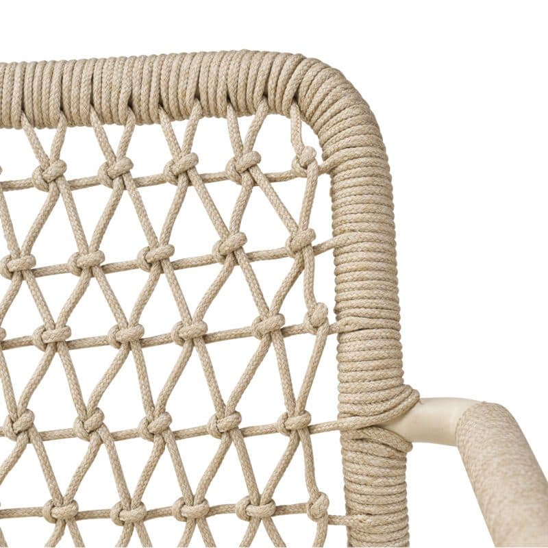 CASA DOMA "Fasano" Stapelstuhl, Alu cream, Rope fossil Knoten