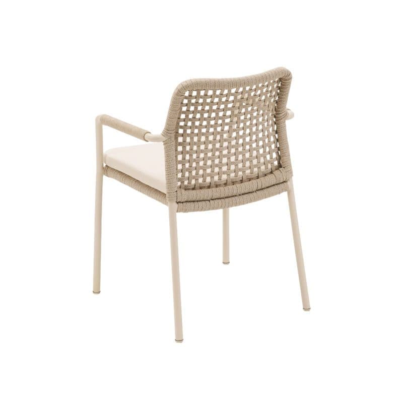 CASA DOMA "Fasano" Stapelstuhl, Alu cream, Rope fossil Quadro