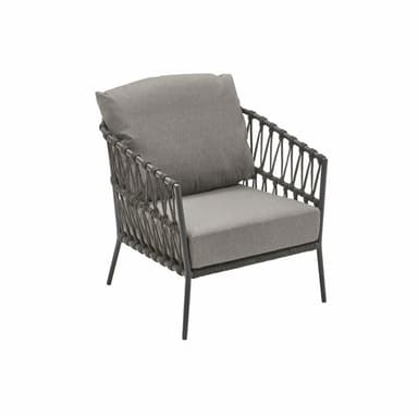 CASA DOMA "Messina" Loungesessel, Alu anthrazit, Rope anthrazit