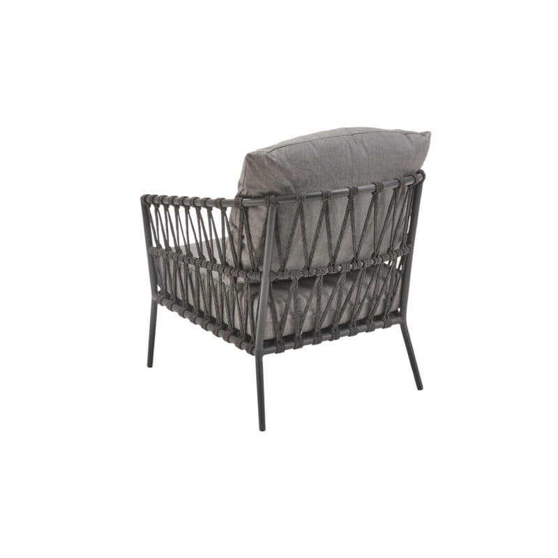 CASA DOMA "Messina" Loungesessel, Alu anthrazit, Rope anthrazit