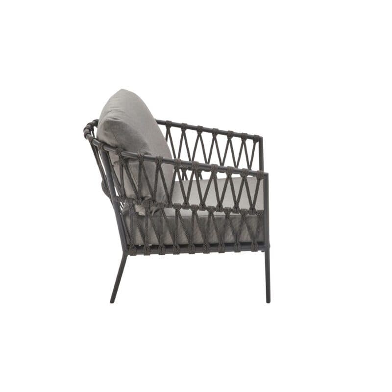 CASA DOMA "Messina" Loungesessel, Alu anthrazit, Rope anthrazit