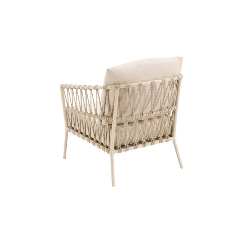 CASA DOMA "Messina" Loungesessel, Alu cream, Rope fossil