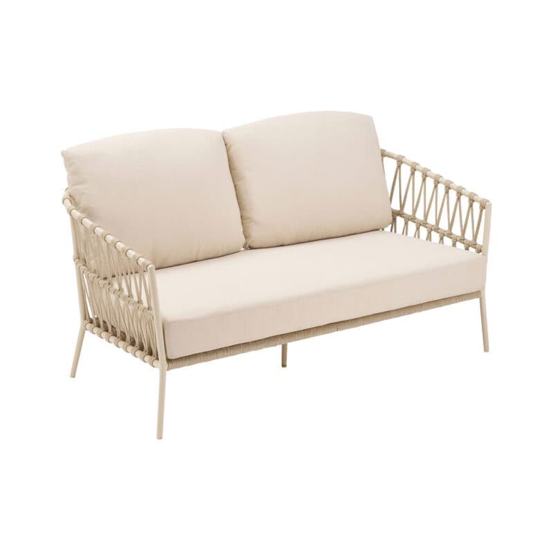 CASA DOMA "Messina" Loungesofa, Alu cream, Rope fossil