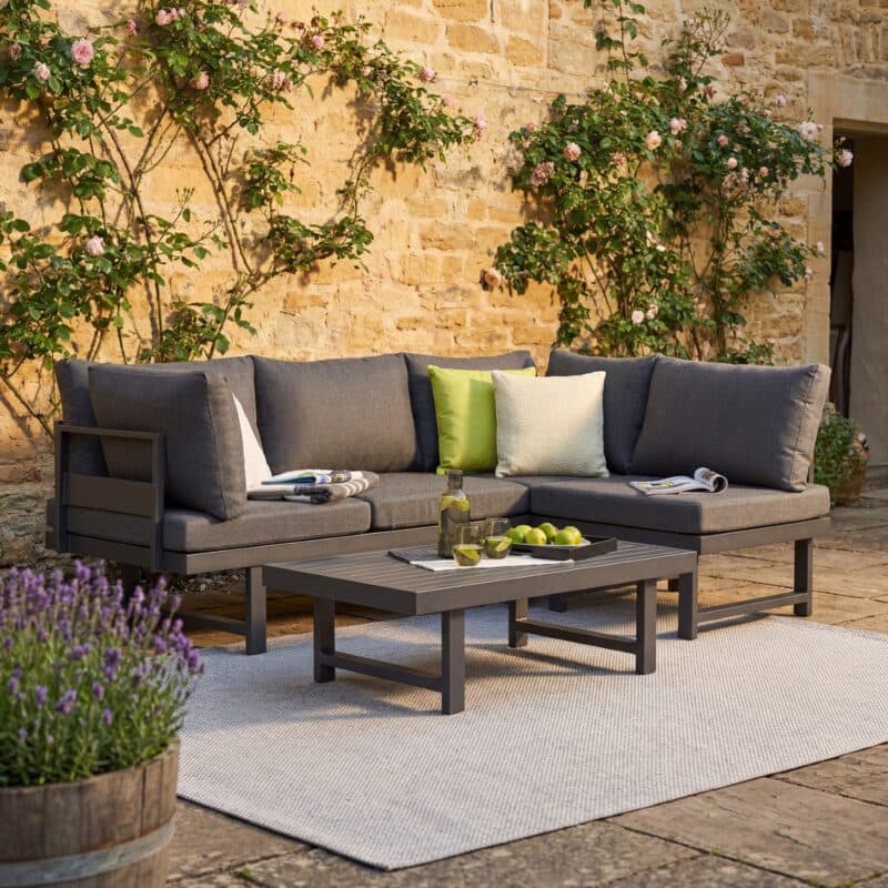 Liadomo "Callipo" Loungeset, Alu anthrazit, Kissen Olefin grau (Bild KI-generiert)