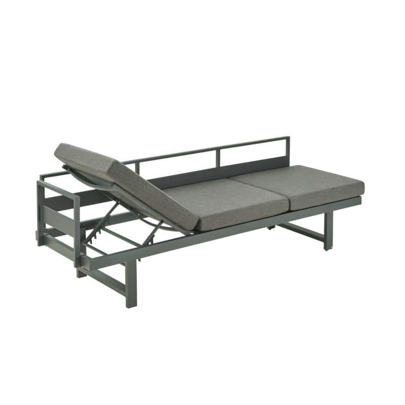 Liadomo "Callipo" Multifunkionsliege 216x60x35 cm, Alu anthrazit, Bezug Olefin grau