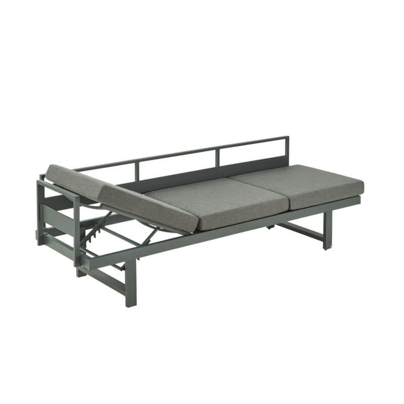 Liadomo "Callipo" Multifunkionsliege 216x60x35 cm, Alu anthrazit, Bezug Olefin grau