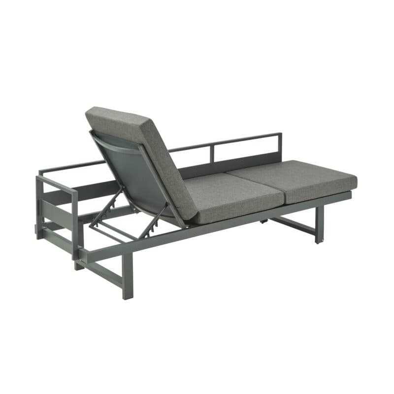 Liadomo "Callipo" Multifunkionsliege 216x60x35 cm, Alu anthrazit, Bezug Olefin grau