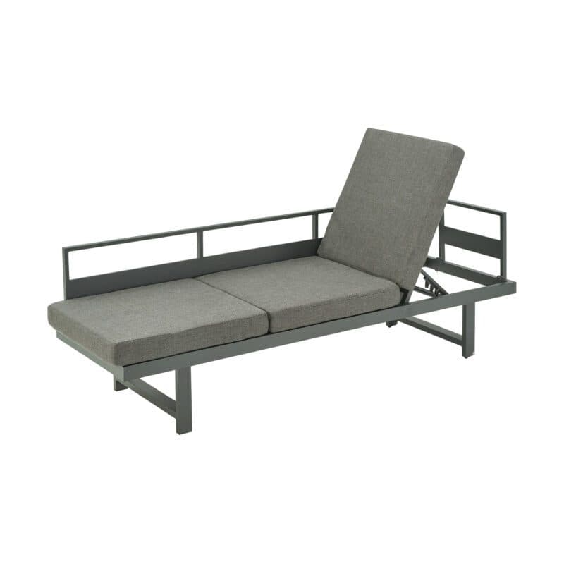 Liadomo "Callipo" Multifunkionsliege 216x60x35 cm, Alu anthrazit, Bezug Olefin grau