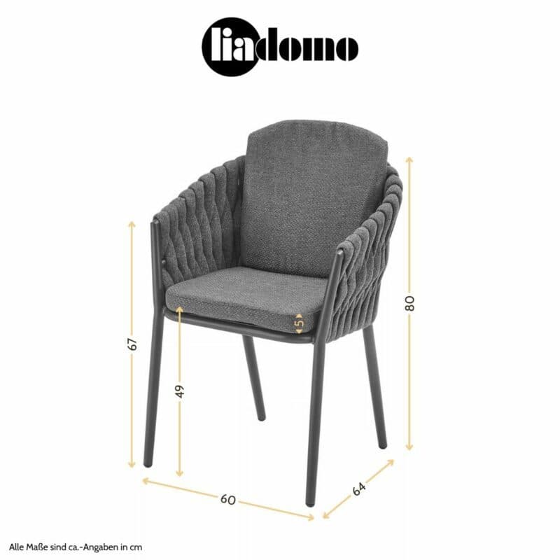 Liadomo "Carano" Stapelsessel mit Socks-Bespannung, Maßangaben