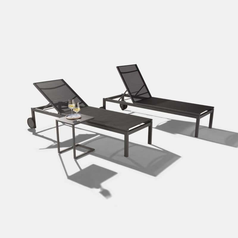 Liadomo "Firmo" Sonnenliege mit Beistelltisch "Lido", Alu anthrazit