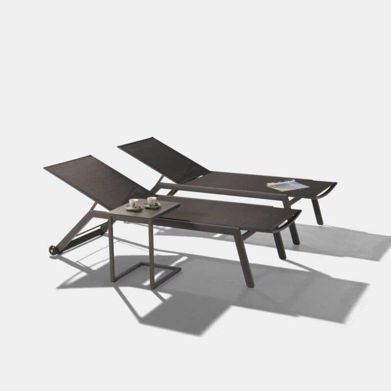 Liadomo "Scaro" Sonnenliege mit Beistelltisch "Lido", Aluminium anthrazit
