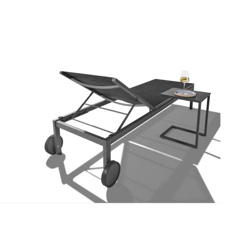Liadomo "Firmo" Sonnenliege mit Beistelltisch "Lido", Alu anthrazit