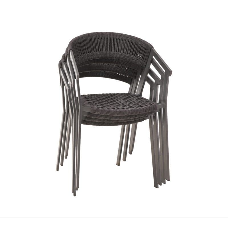 Liadomo "Lenzi" Stapelstuhl, Alu anthrazit, Rope