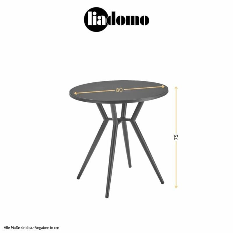 Liadomo "Lesina" Bistrotisch, Maßangaben