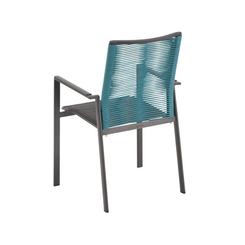 Liadomo "Limbadi" Gartenstuhl, Alu anthrazit, Textilgewebe anthrazit, Rope blau