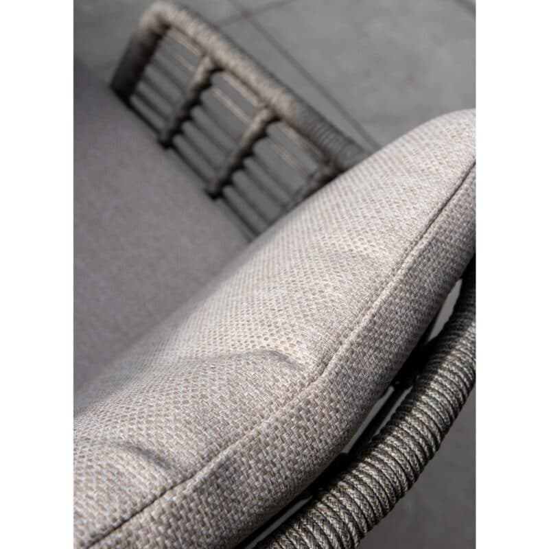4Seasons Outdoor "Puglia" Diningsessel, Aluminium terre, Rope grau, Bezug hellgrau