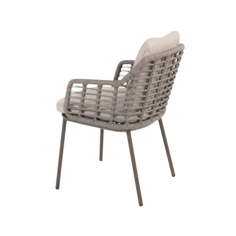 4Seasons Outdoor "Puglia" Diningsessel, Aluminium terre, Rope grau, Bezug hellgrau
