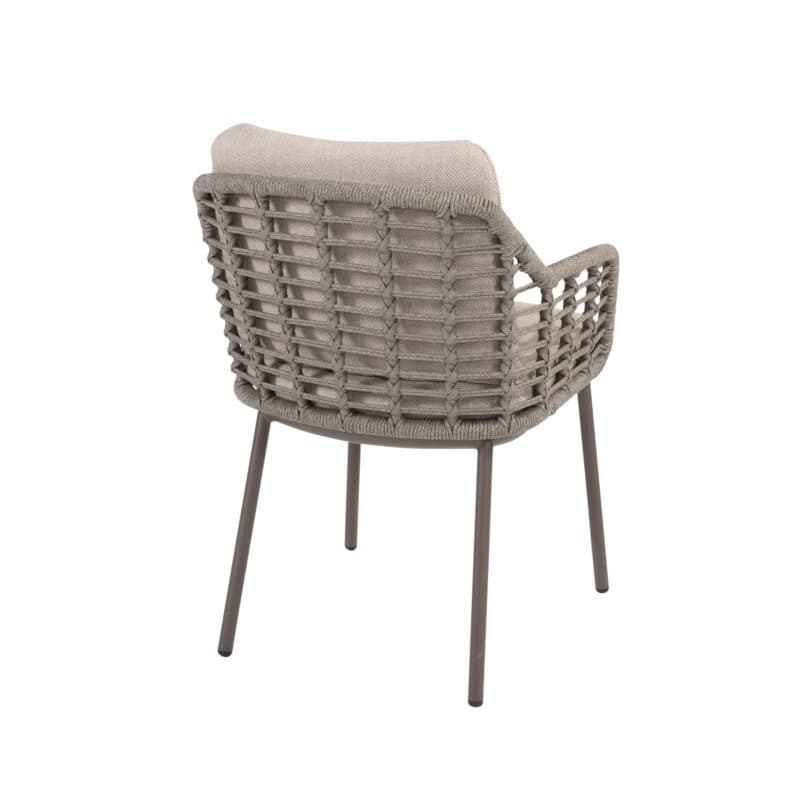 4Seasons Outdoor "Puglia" Diningsessel, Aluminium terre, Rope grau, Bezug hellgrau
