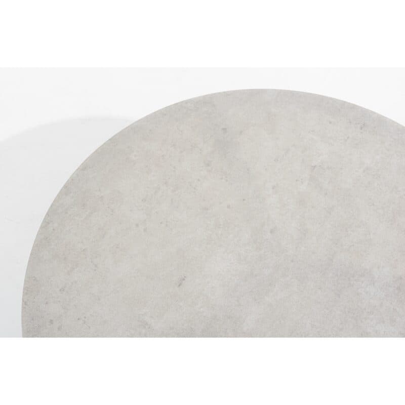 4Seasons Outdoor "Emma" Tischset, Tischbeine Aluminium latte, Ø 65 cm Tischplatte Keramik hellgrau, Ø 80 cm Tischplatte Teakholz