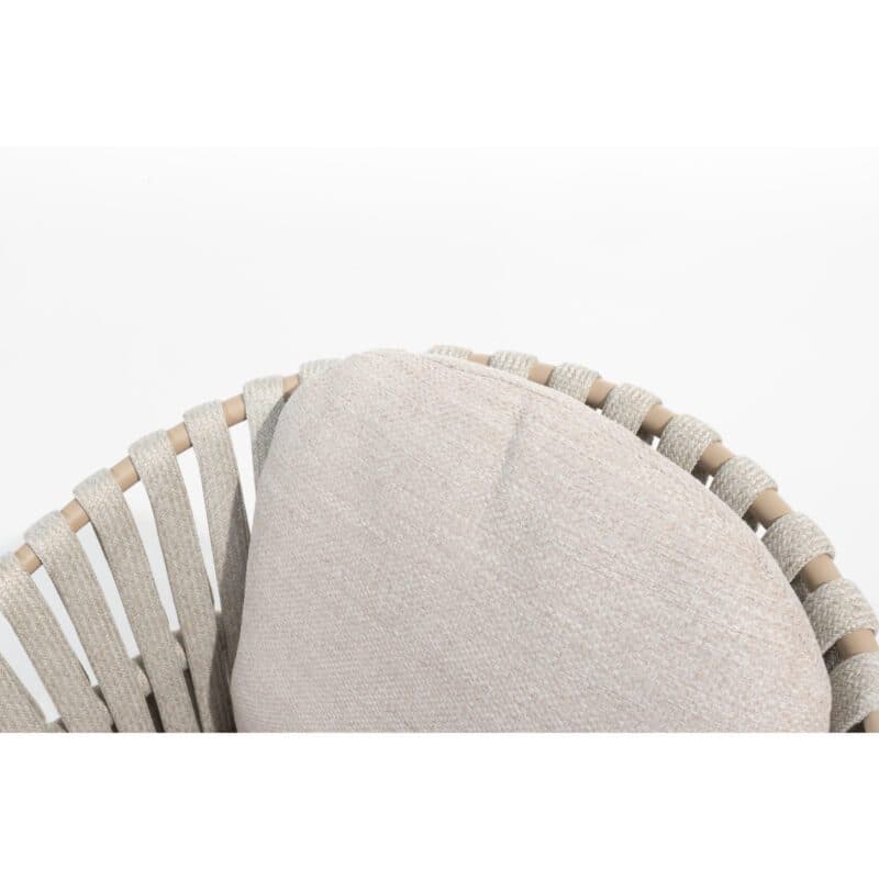 4Seasons Outdoor "Eva" Diningsessel, Aluminium latte, Rope beige, Bezug beige