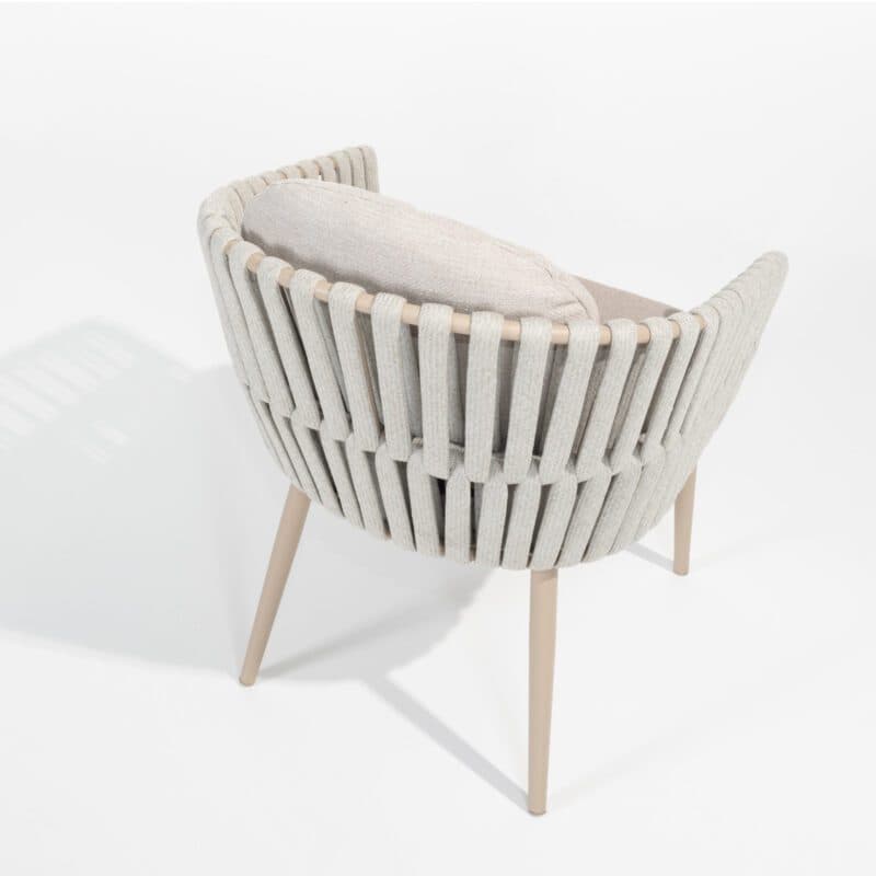 4Seasons Outdoor "Eva" Diningsessel, Aluminium latte, Rope beige, Bezug beige