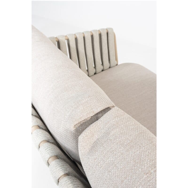 4Seasons Outdoor "Eva" Loungesofa 3-sitzig, Aluminium latte, Rope beige, Bezug beige